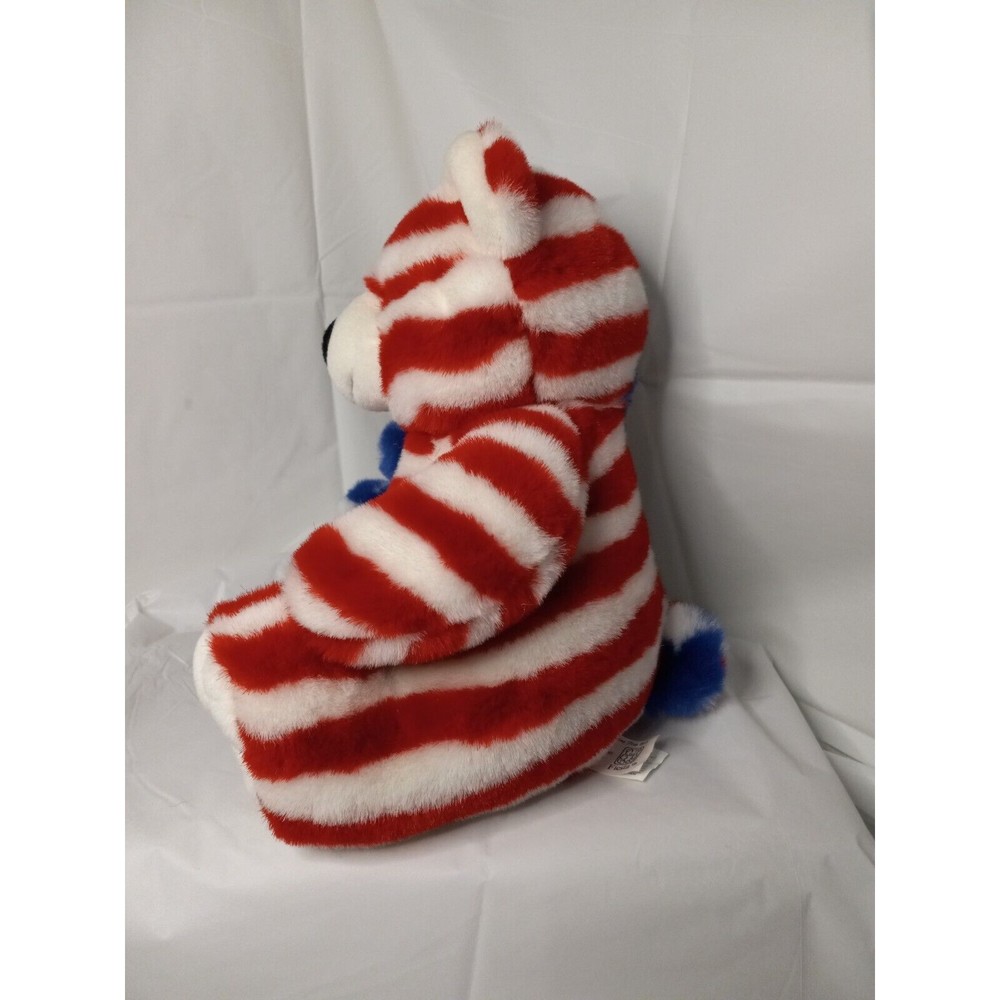 Vintage FIESTA Plush 9.5 Sitting Flag Bear 4th of July Stars Stripes Patriotic - Picture 3 of 8
